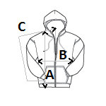 SOFTSTYLE® MIDWEIGHT FLEECE ADULT FULL ZIP HOODED SWEATSHIRT - Navy size chart