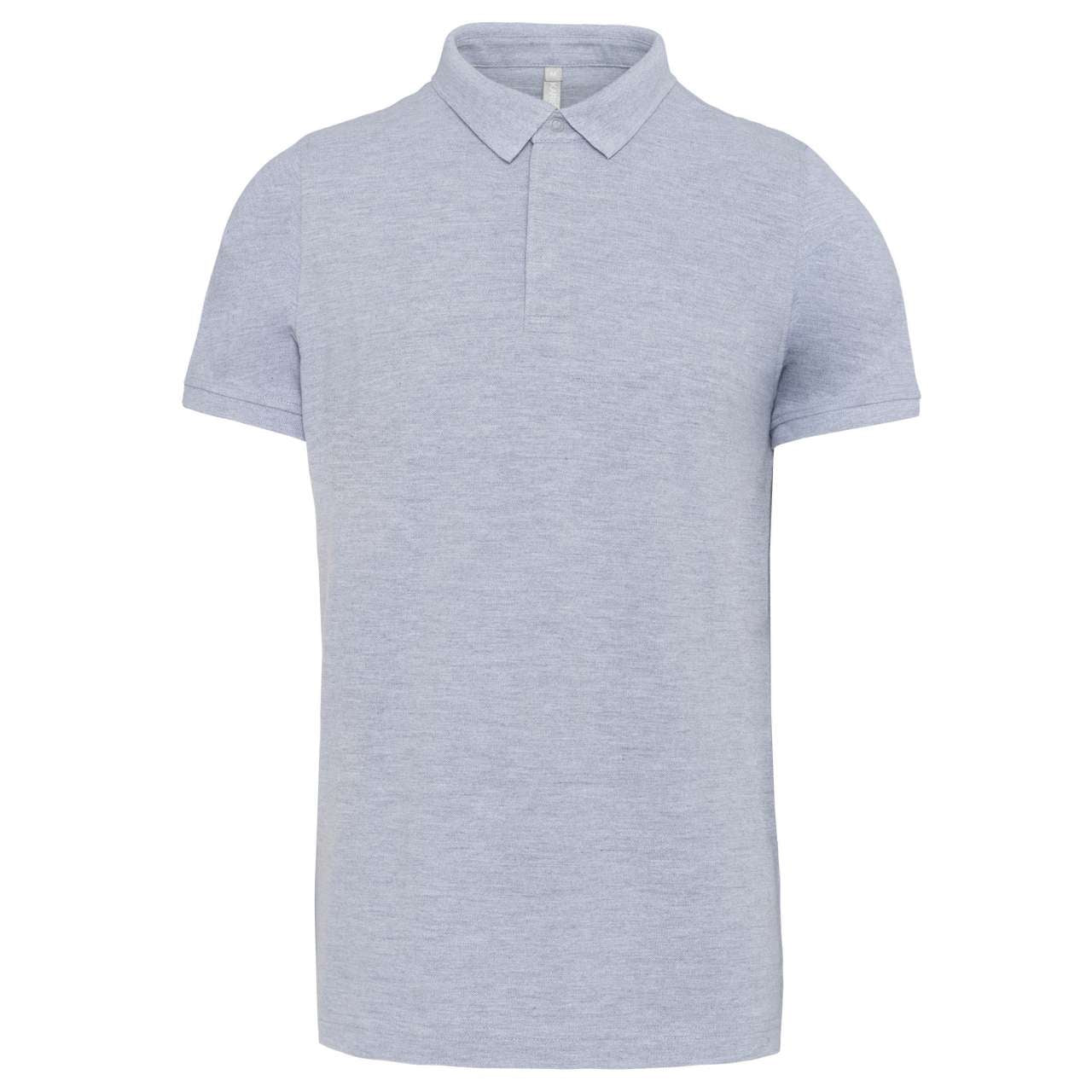 MEN'S SHORT SLEEVE STUD POLO SHIRT - Oxford Grey - colorimageurl