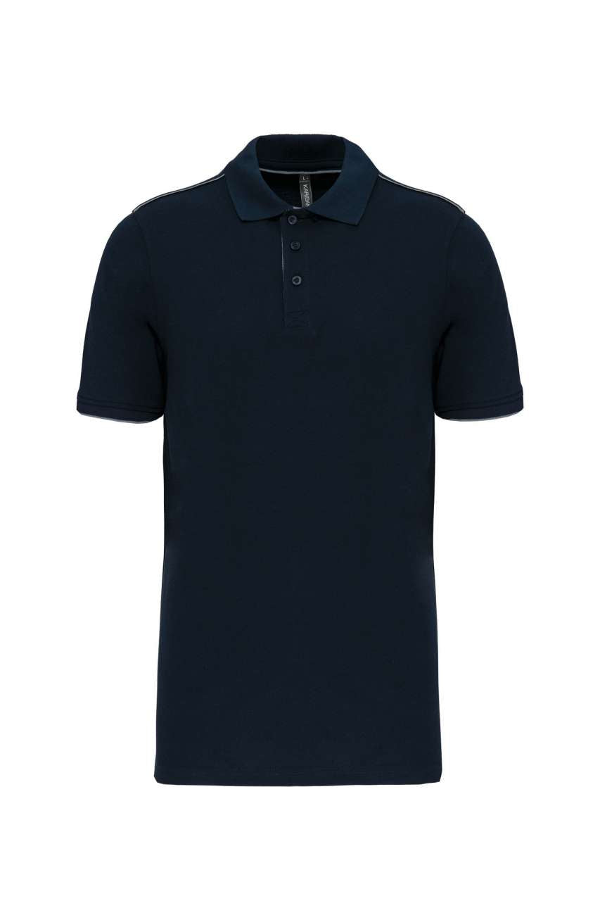 MEN'S SHORT-SLEEVED CONTRASTING DAYTODAY POLO SHIRT - Navy/Light Royal Blue - colorimageurl
