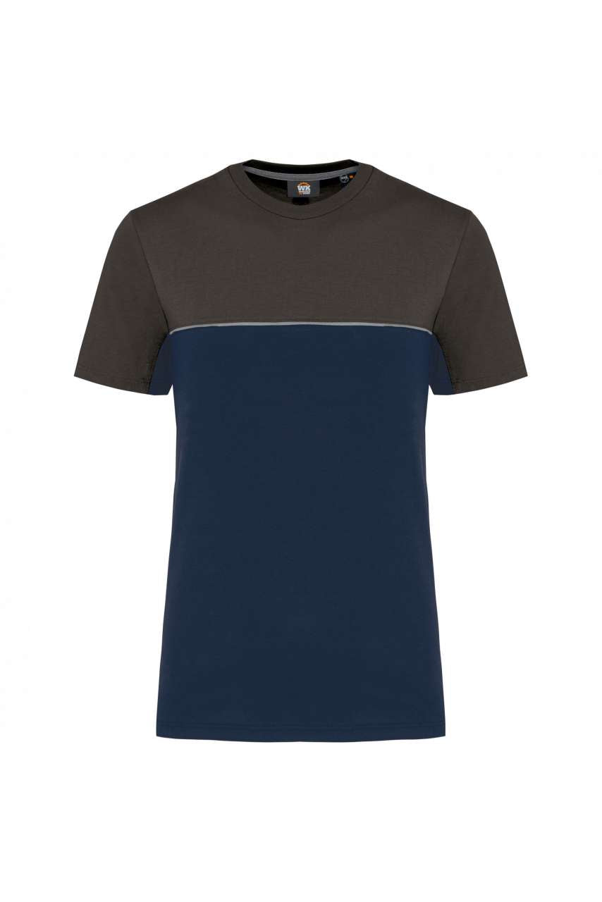 UNISEX ECO-FRIENDLY SHORT SLEEVE TWO-TONE T-SHIRT - Navy/Royal Blue - colorimageurl