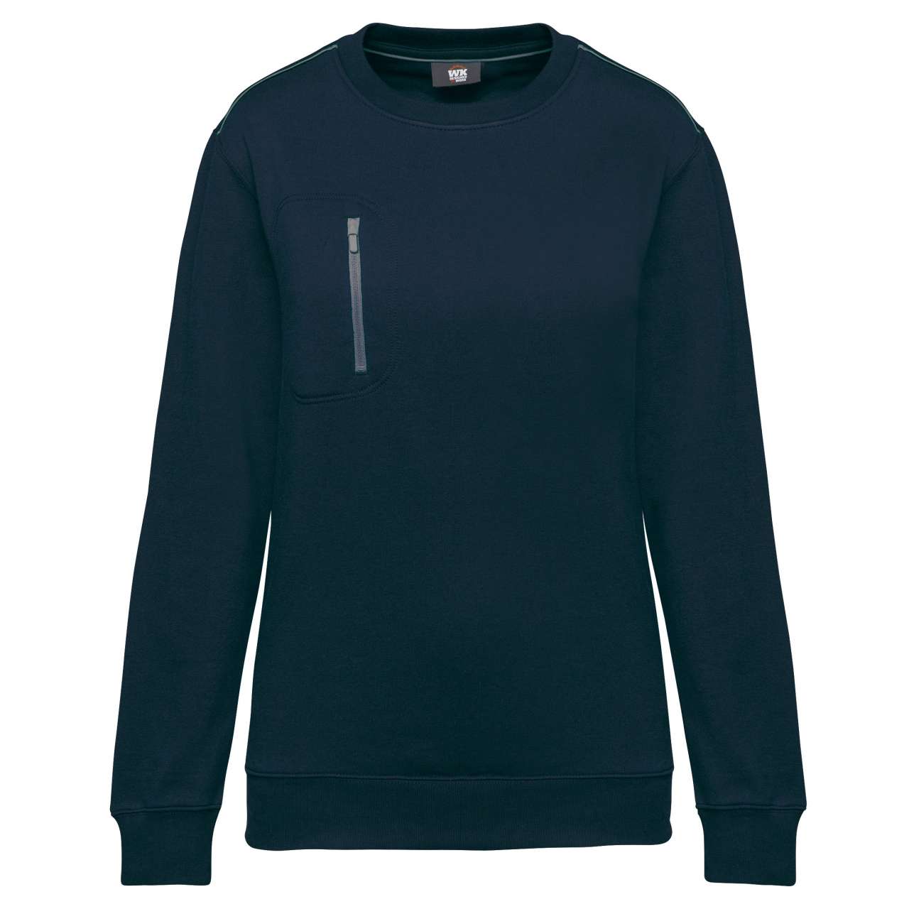 UNISEX DAYTODAY CONTRASTING POCKET SWEATSHIRT - Navy/Silver - colorimageurl