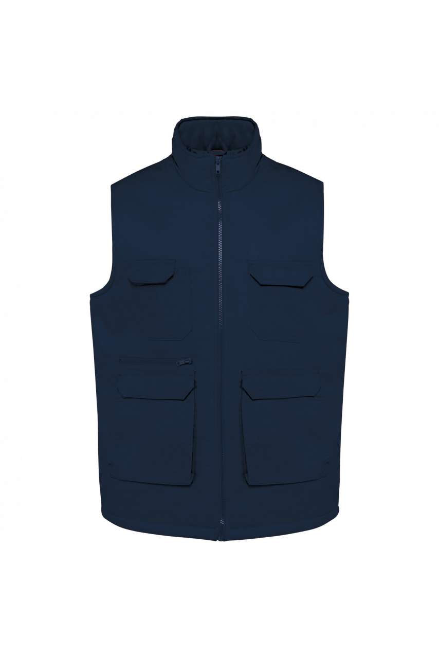 UNISEX PADDED MULTI-POCKET POLYCOTTON VEST - Navy - colorimageurl