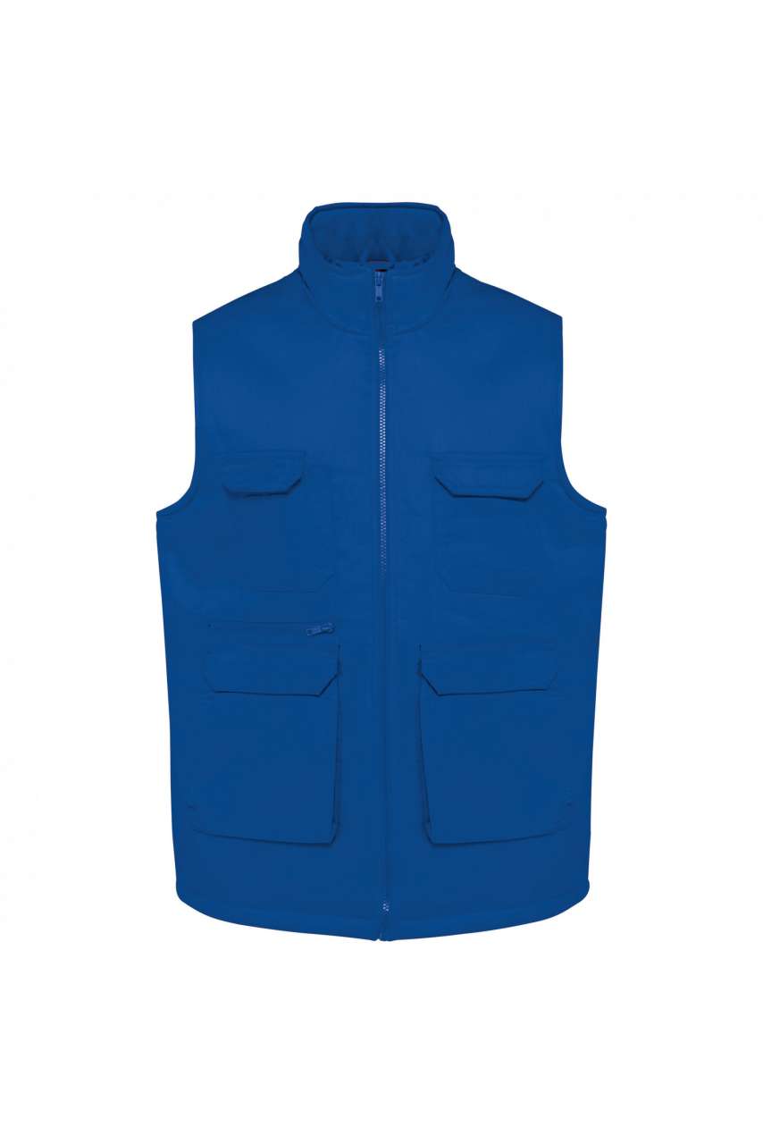 UNISEX PADDED MULTI-POCKET POLYCOTTON VEST - Royal Blue - colorimageurl