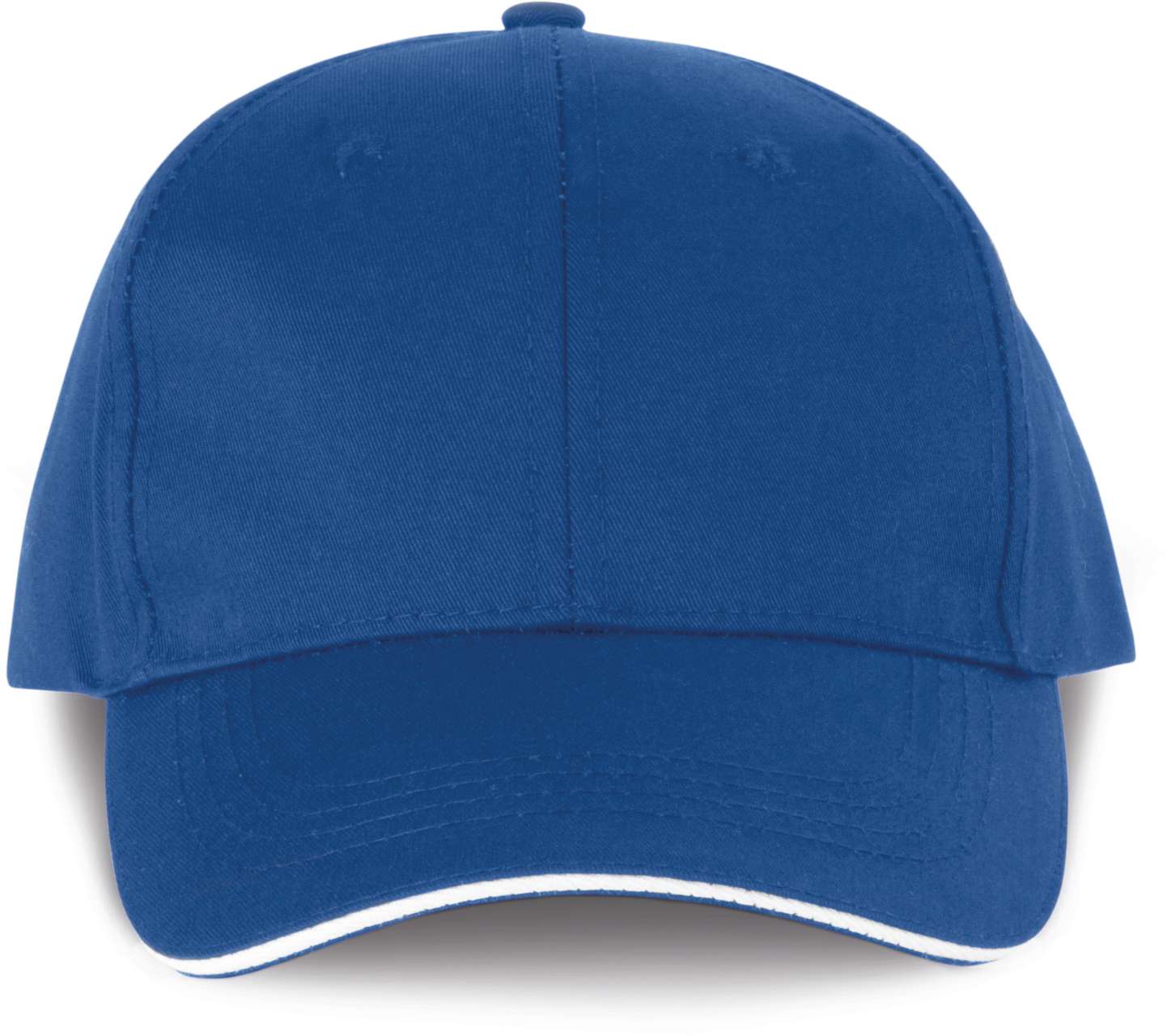 OEKOTEX CERTIFIED 6 PANELS CAP WITH SANDWICH PEAK - Royal Blue/White - colorimageurl