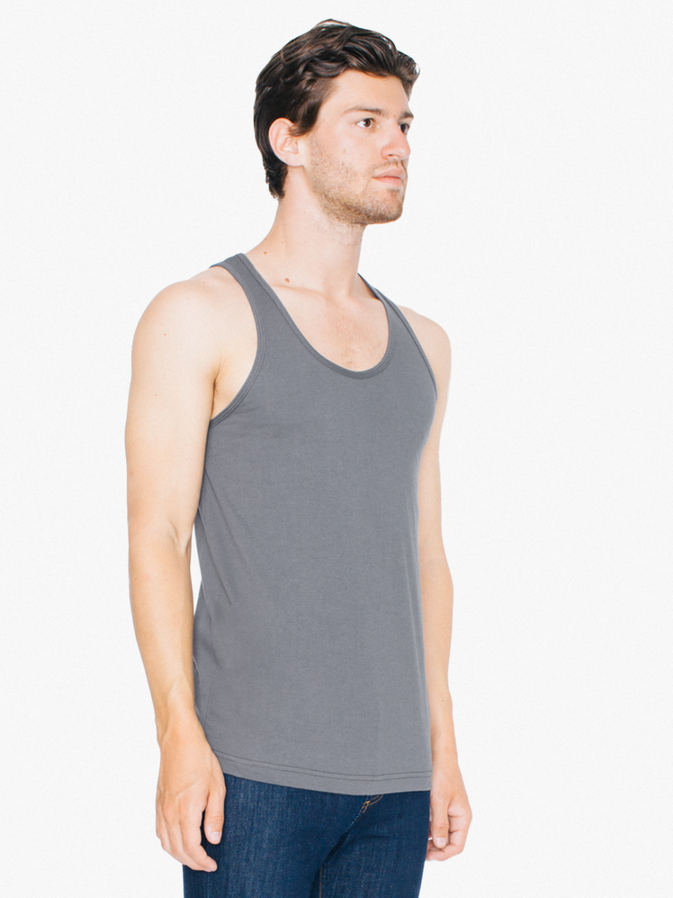 UNISEX FINE JERSEY TANK - White/Red - Additional