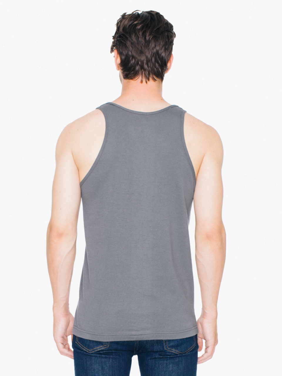 UNISEX FINE JERSEY TANK - White/Red - Additional