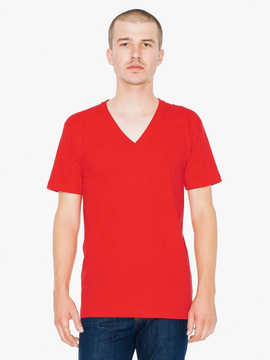 UNISEX FINE JERSEY V-NECK T-SHIRT - Red - Main