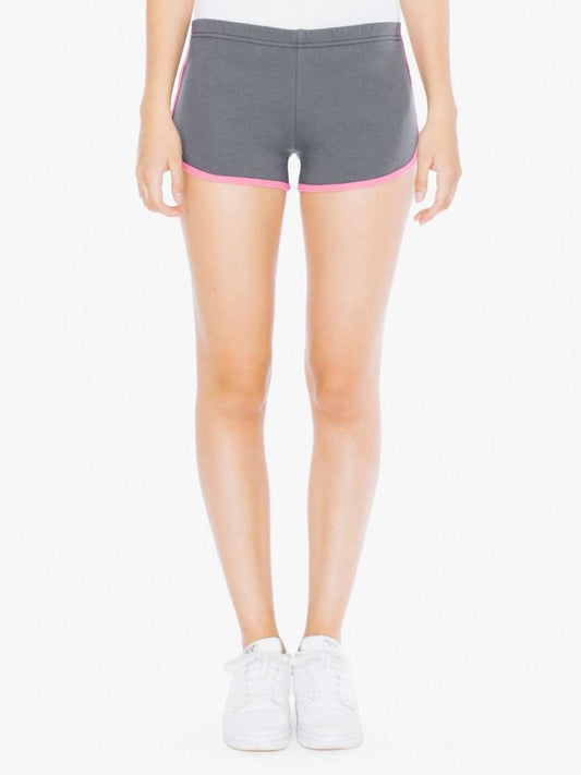 WOMEN'S INTERLOCK RUNNING SHORTS - Asphalt/Fuchsia - Main