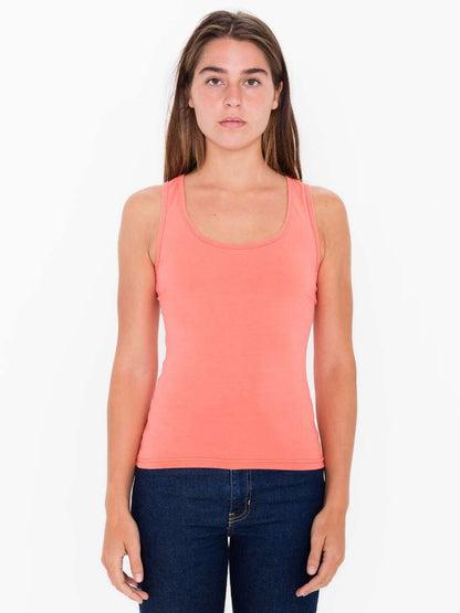 WOMEN'S COTTON SPANDEX TANK TOP - Coral - Main