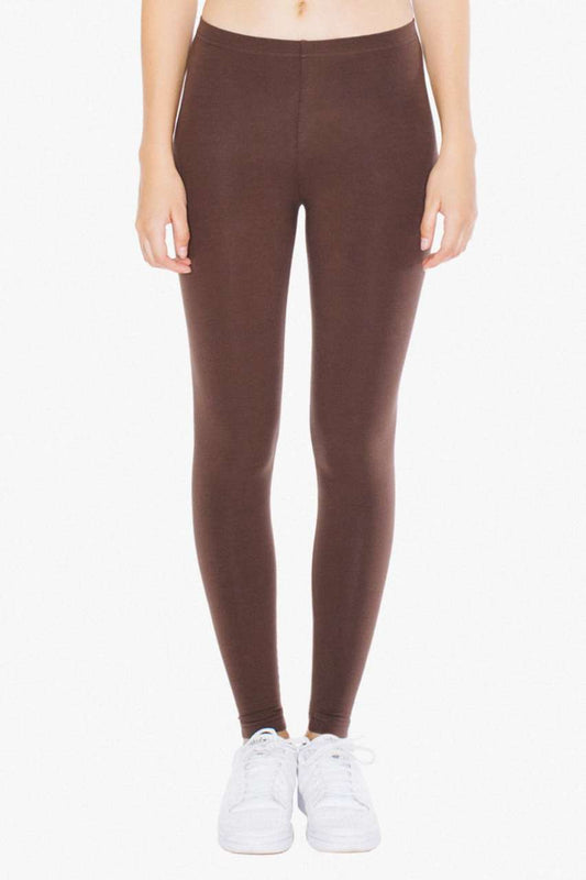 WOMEN'S COTTON SPANDEX JERSEY LEGGING - Brown - Main