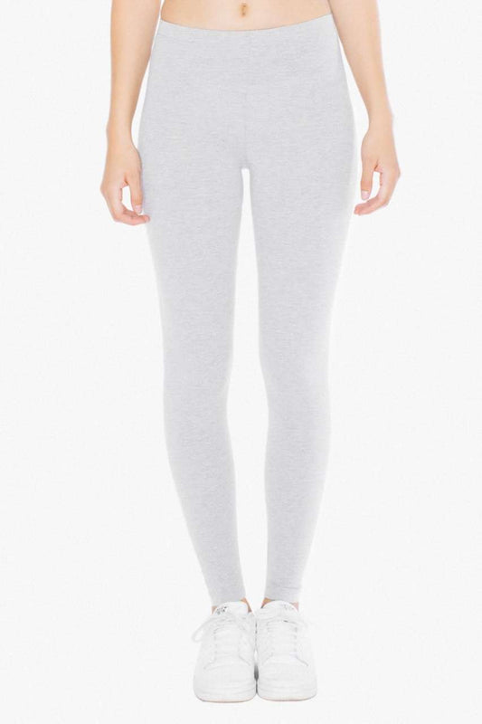 WOMEN'S COTTON SPANDEX JERSEY LEGGING - Heather Grey - Main
