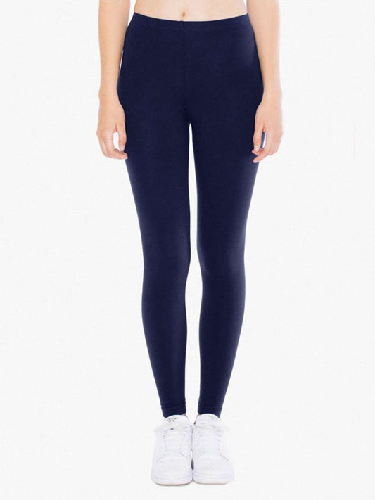 WOMEN'S COTTON SPANDEX JERSEY LEGGING - Navy - Main
