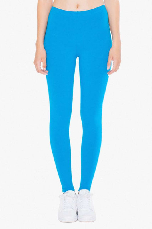 WOMEN'S COTTON SPANDEX JERSEY LEGGING - Teal - Main