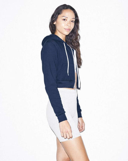 WOMEN'S FLEX FLEECE CROPPED ZIP HOODED SWEATSHIRT - White - Additional