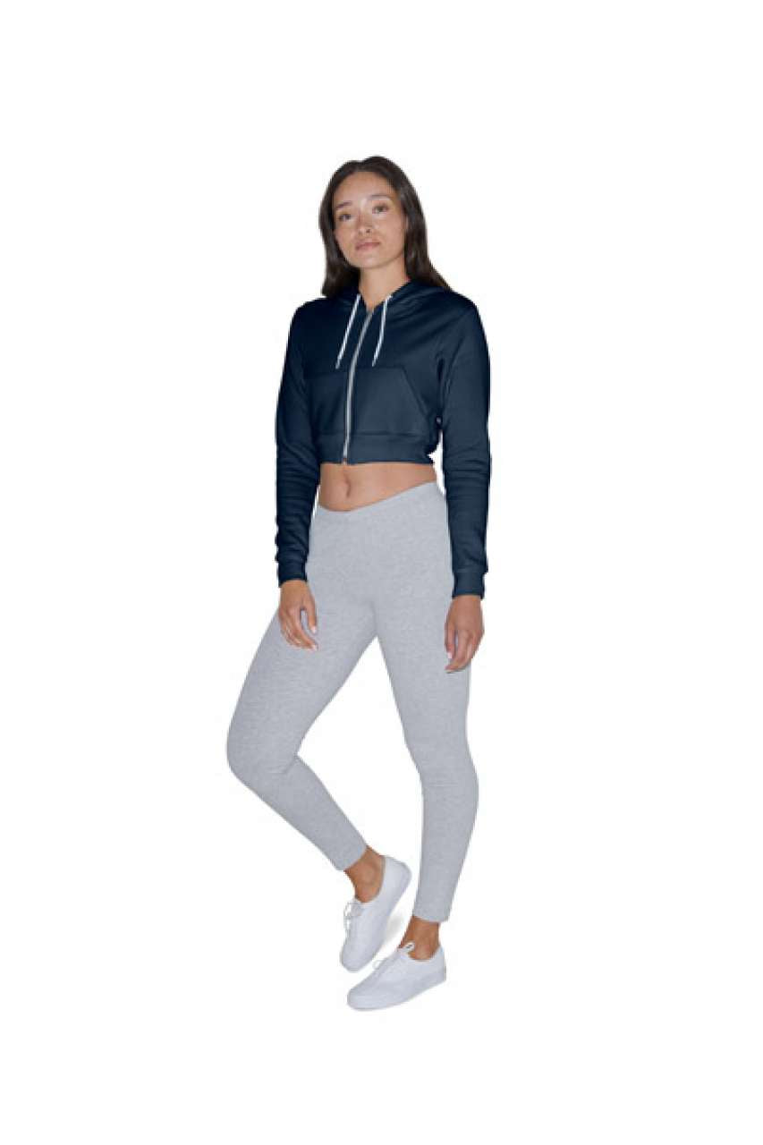 WOMEN'S FLEX FLEECE CROPPED ZIP HOODED SWEATSHIRT - White - Additional