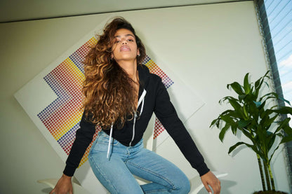 WOMEN'S FLEX FLEECE CROPPED ZIP HOODED SWEATSHIRT - White - Additional