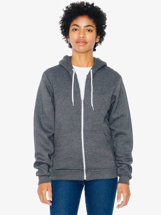 UNISEX FLEX FLEECE ZIP HOODIE - Dark Heather Grey - Main