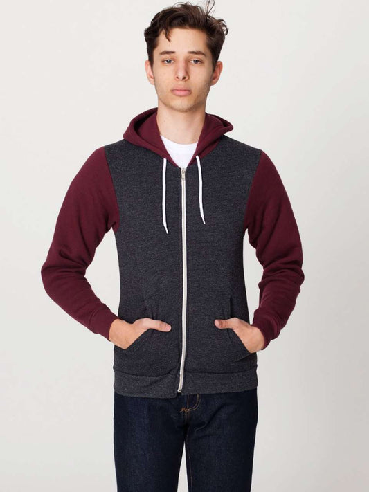 UNISEX FLEX FLEECE ZIP HOODIE - Dark Heather Grey/Truffle - Main