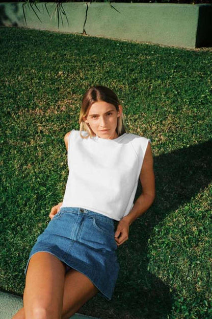 WOMEN'S HEAVY TERRY DANCE TOP - White - Additional