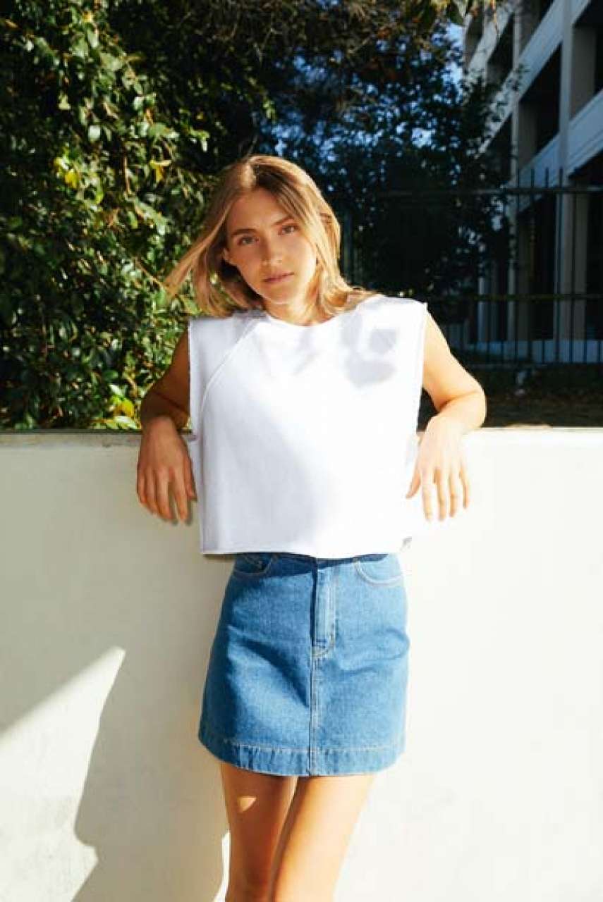 WOMEN'S HEAVY TERRY DANCE TOP - White - Additional