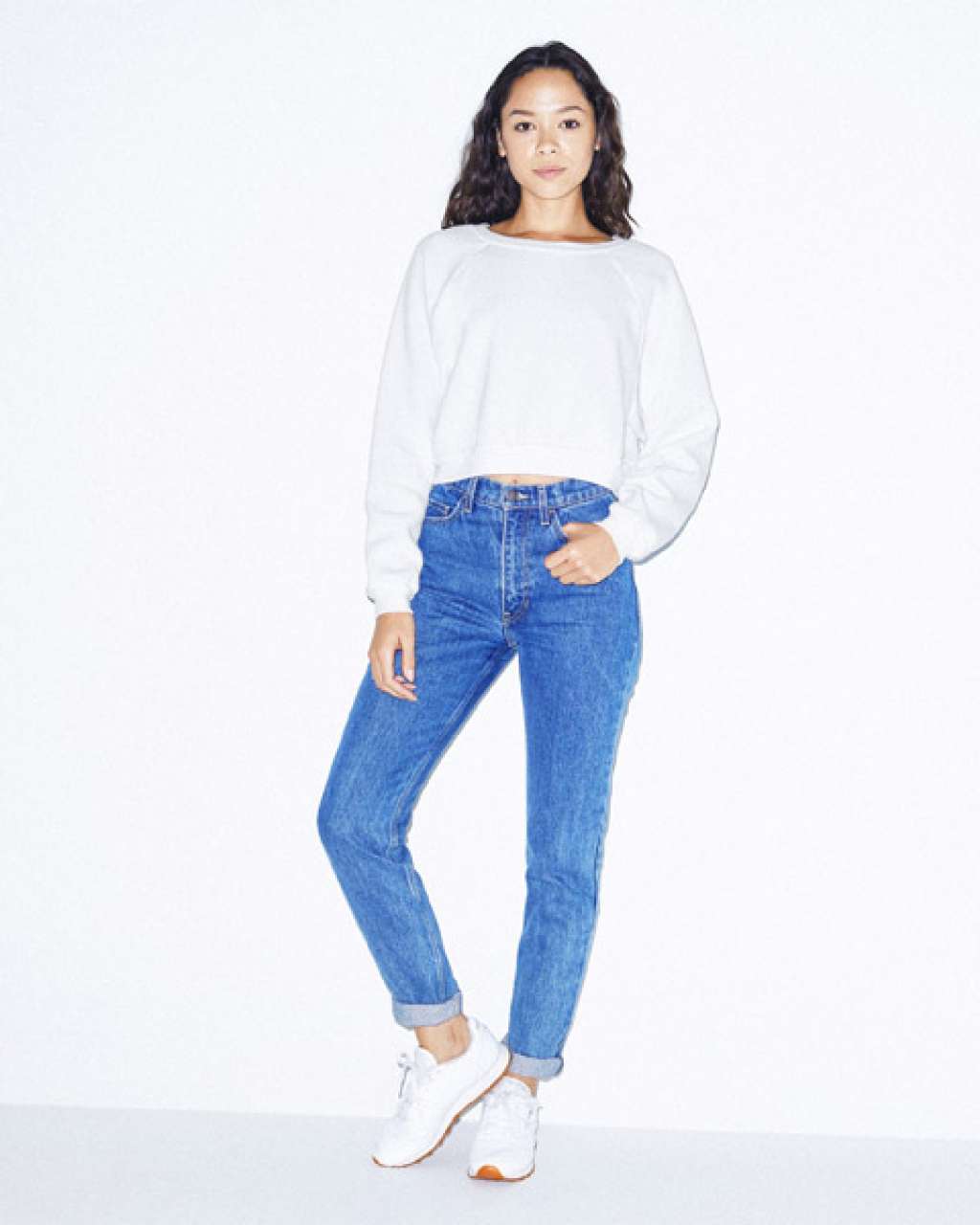 WOMEN'S FLEX FLEECE CROP PULLOVER - Navy - Additional