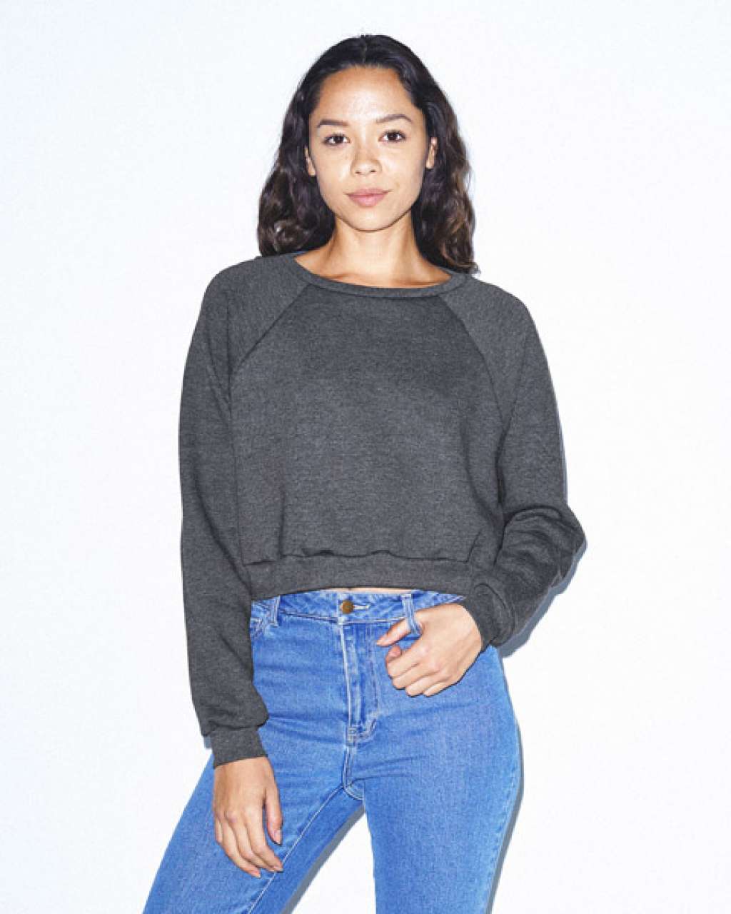 WOMEN'S FLEX FLEECE CROP PULLOVER - Navy - Additional