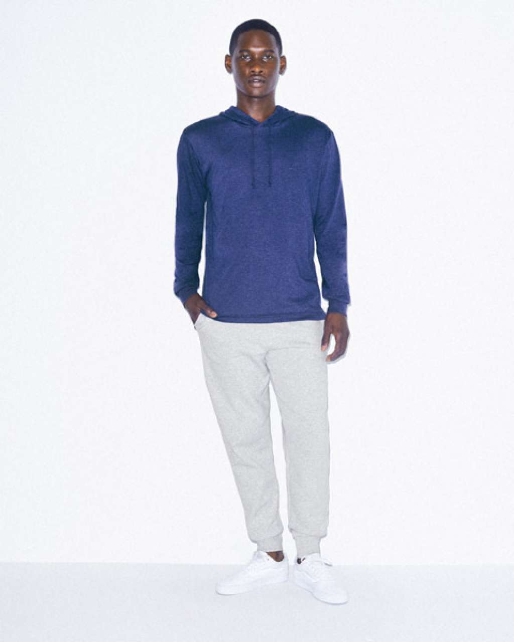 UNISEX TRI-BLEND L/S HOODIE - Tri-Indigo - Additional
