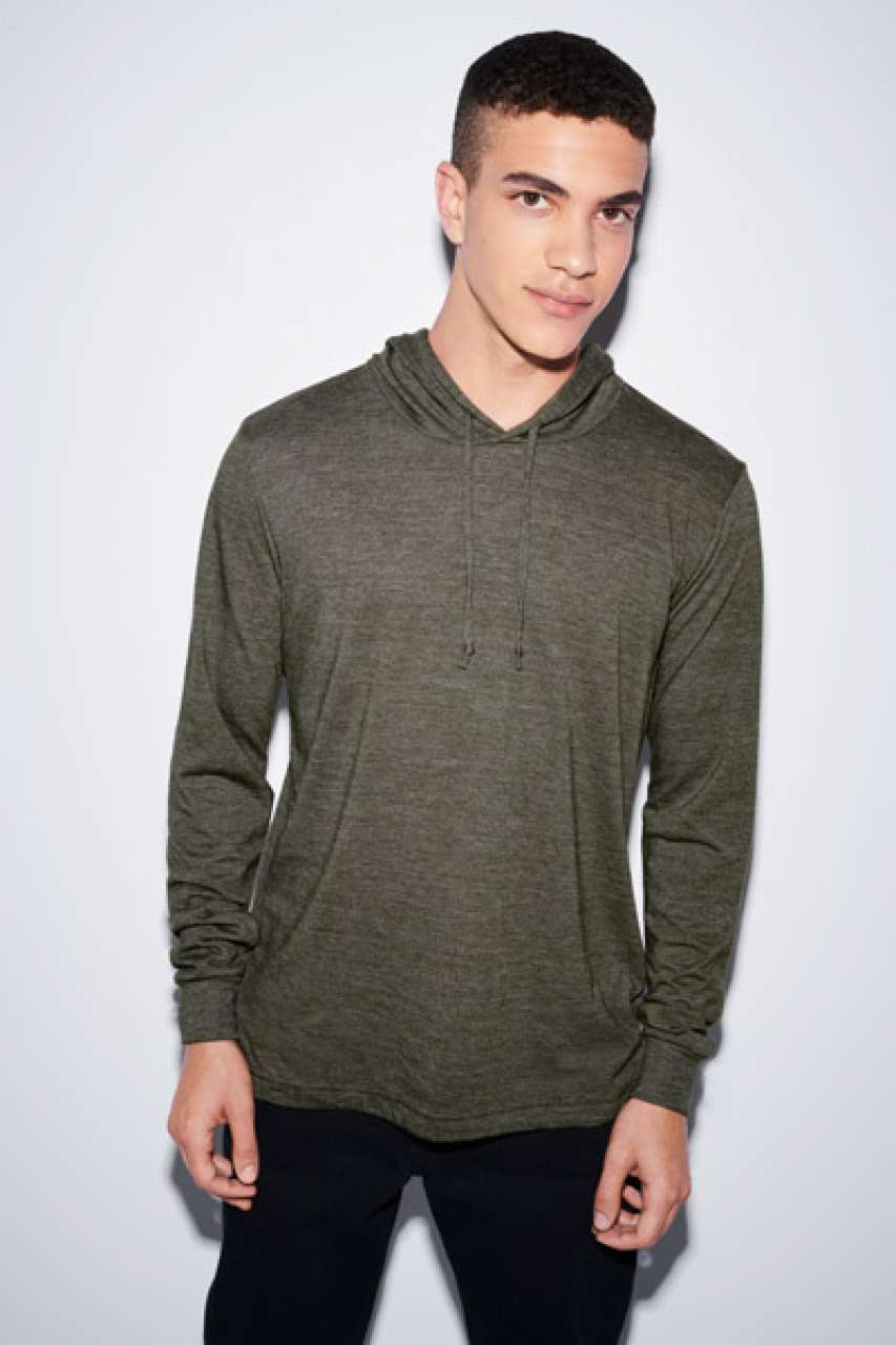 UNISEX TRI-BLEND L/S HOODIE - Athletic Grey - Additional