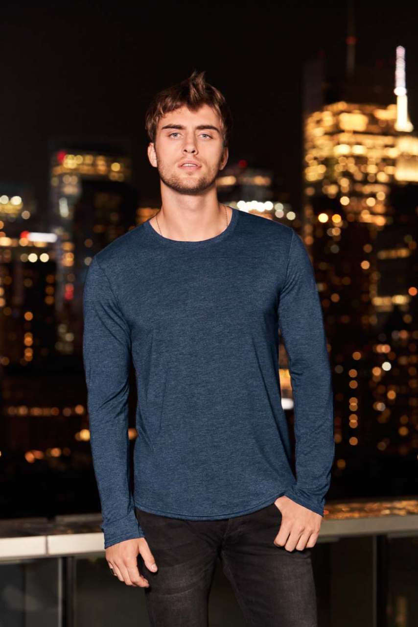 ADULT TRI-BLEND LONG SLEEVE TEE - Heather Graphite - Additional