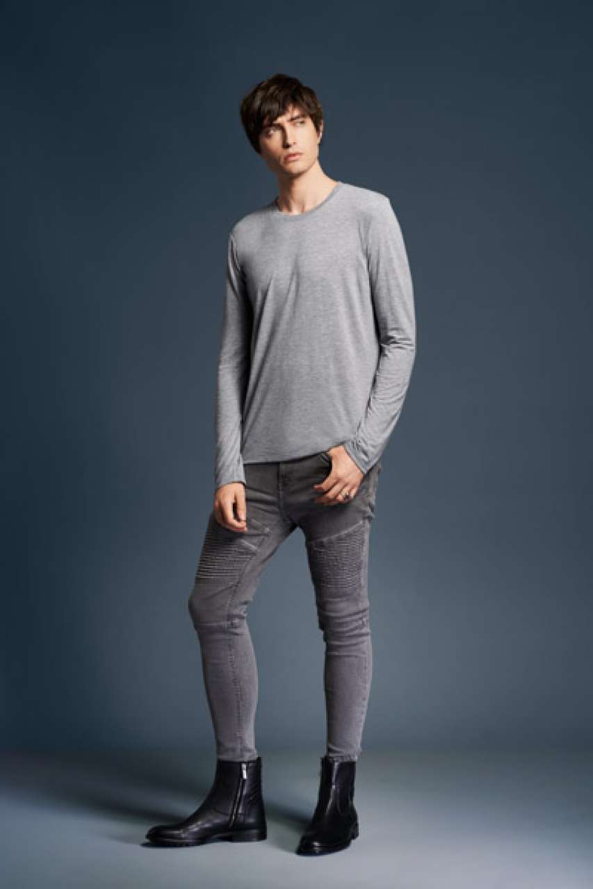 ADULT TRI-BLEND LONG SLEEVE TEE - Heather Graphite - Additional