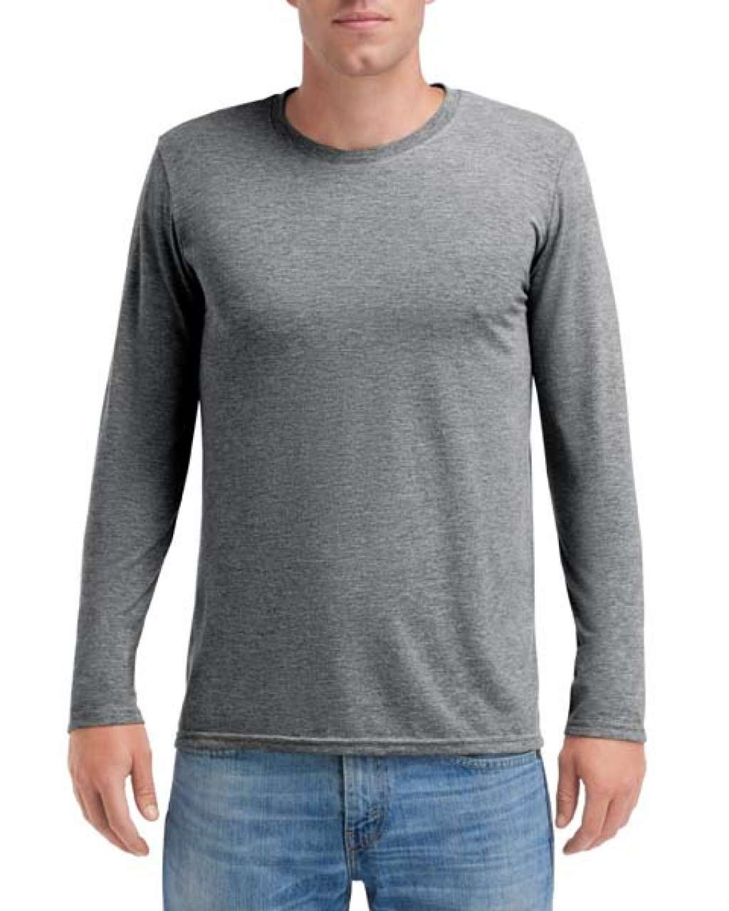 ADULT TRI-BLEND LONG SLEEVE TEE - Heather Graphite - Main