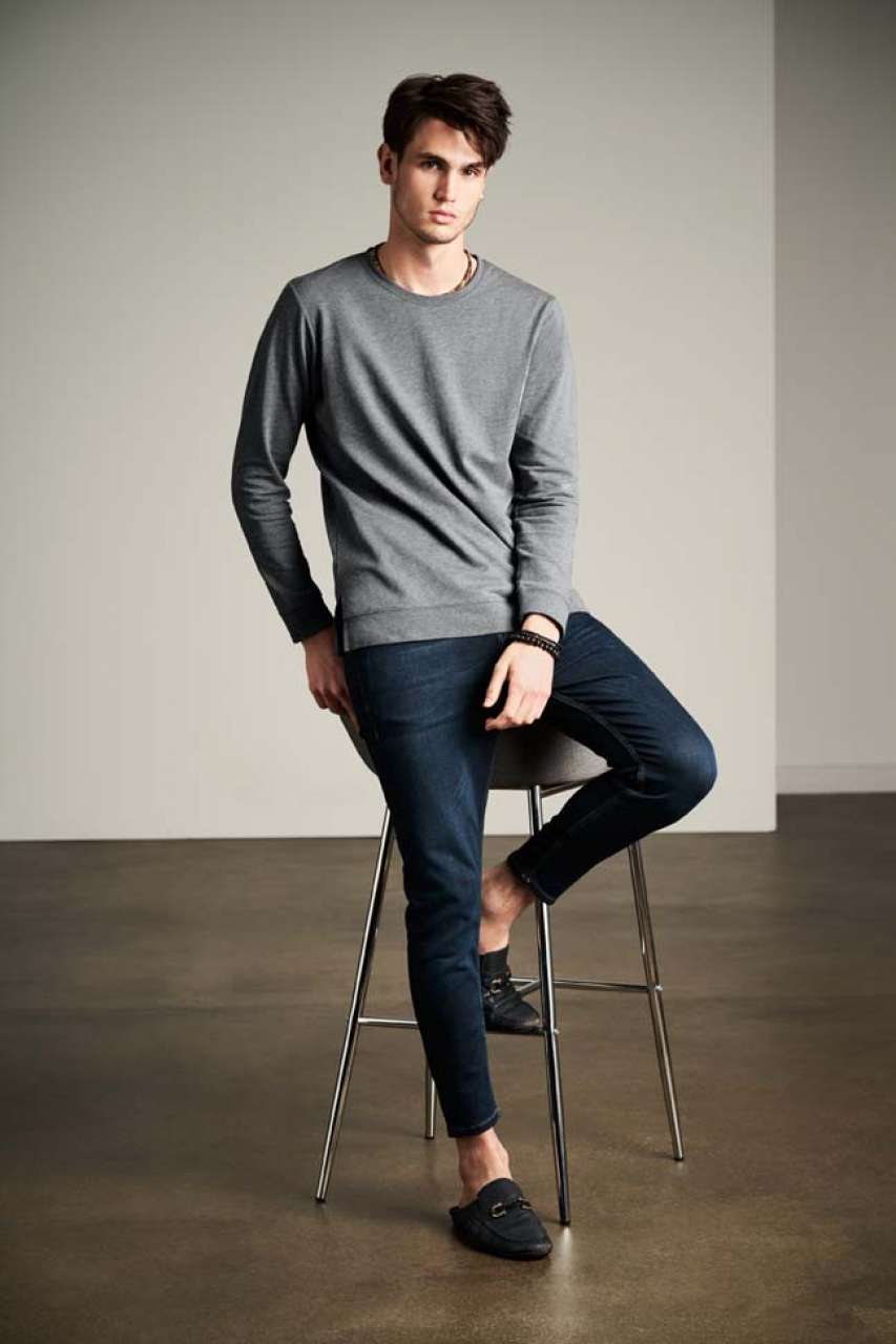 UNISEX LIGHT TERRY CREW - Black - Additional