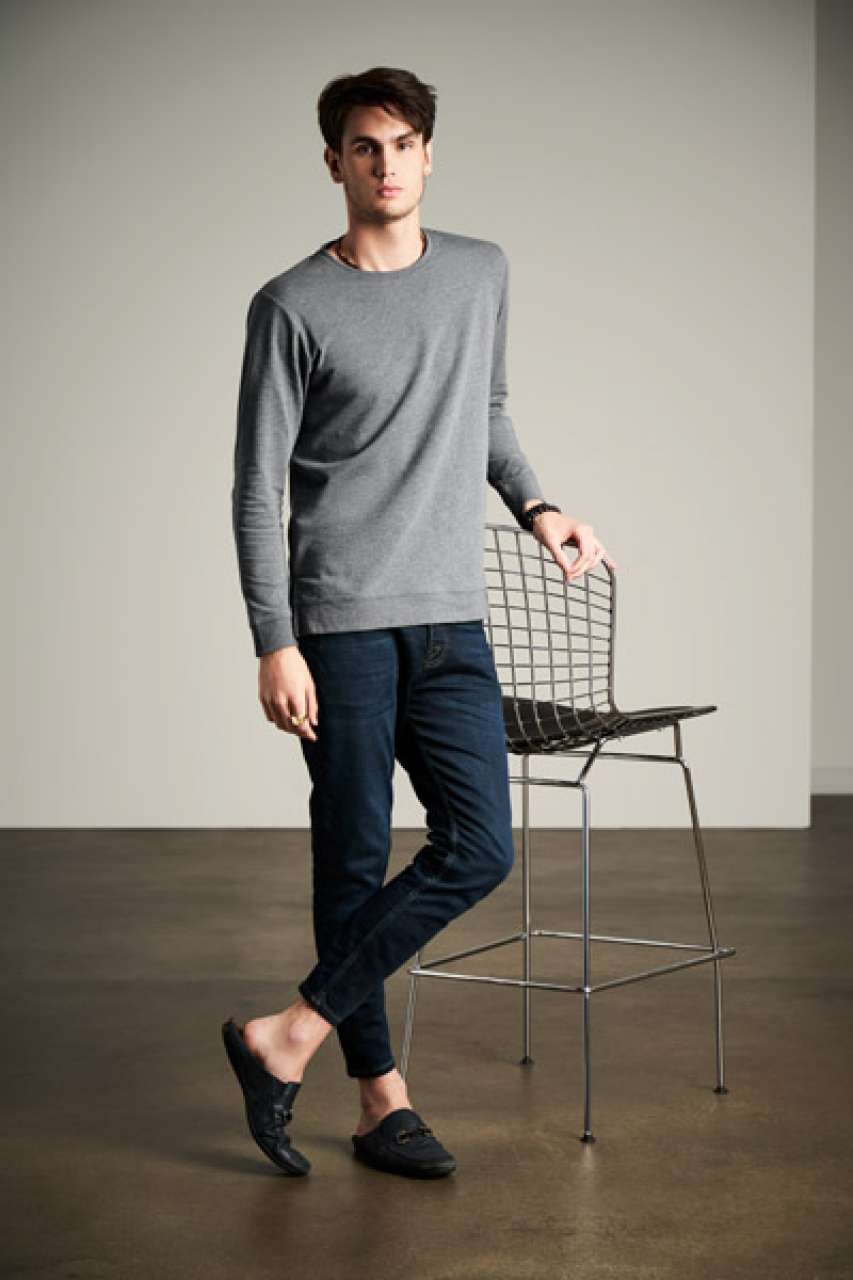 UNISEX LIGHT TERRY CREW - Black - Additional