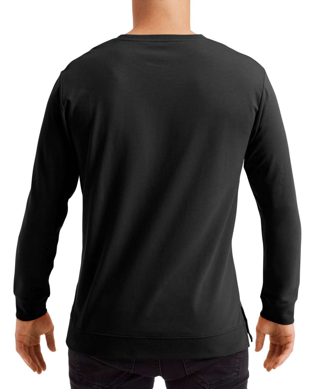 UNISEX LIGHT TERRY CREW - Black - Additional