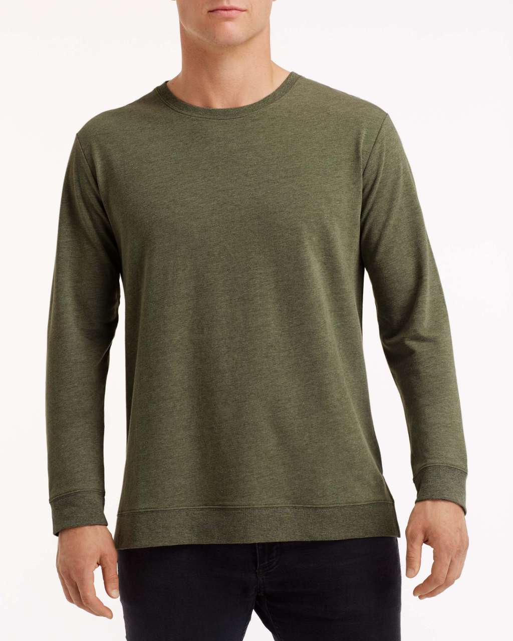 UNISEX LIGHT TERRY CREW - Heather City Green - Main
