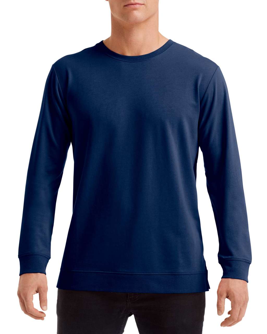 UNISEX LIGHT TERRY CREW - Navy - Main