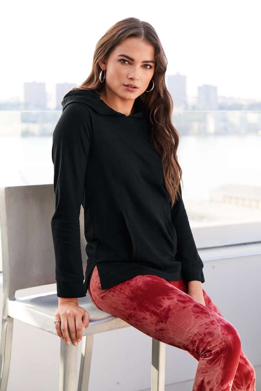 UNISEX LIGHT TERRY HOOD - Black - Additional