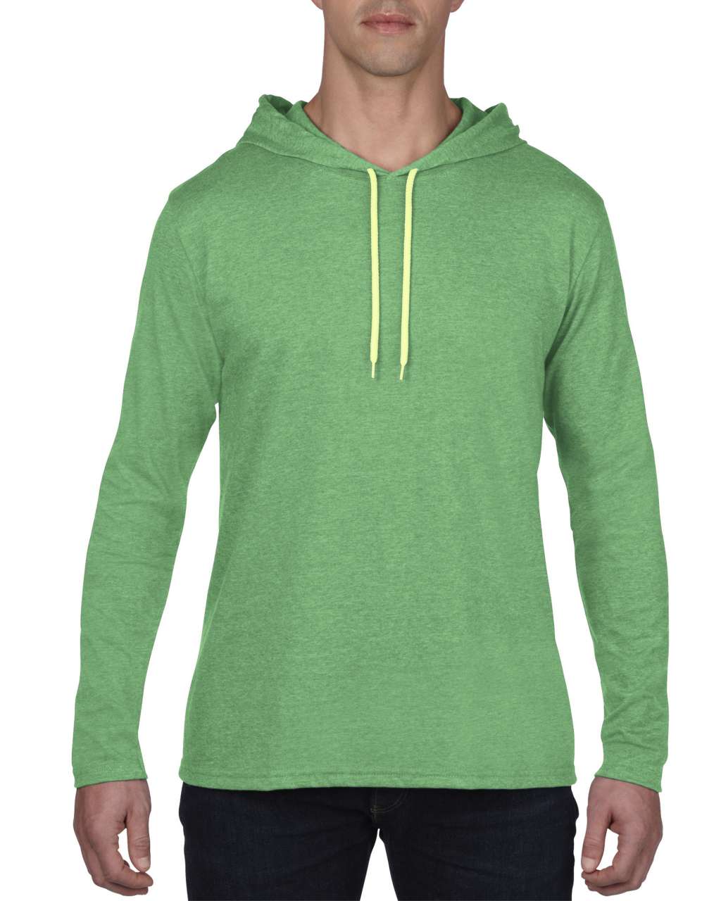 ADULT LIGHTWEIGHT LONG SLEEVE HOODED TEE - Color Image