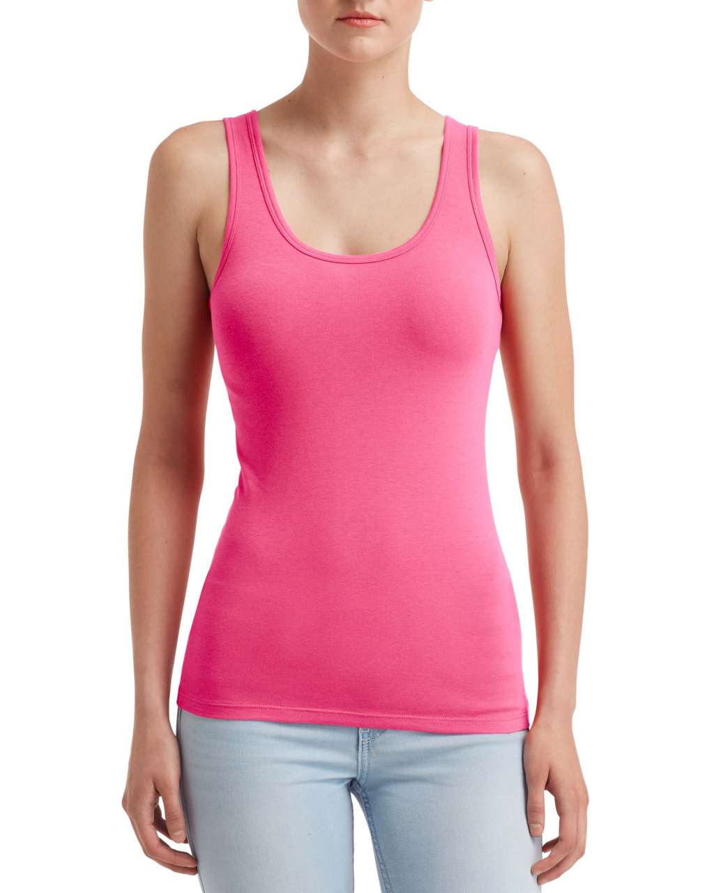 WOMEN'S STRETCH TANK - Hot Pink - colorimageurl