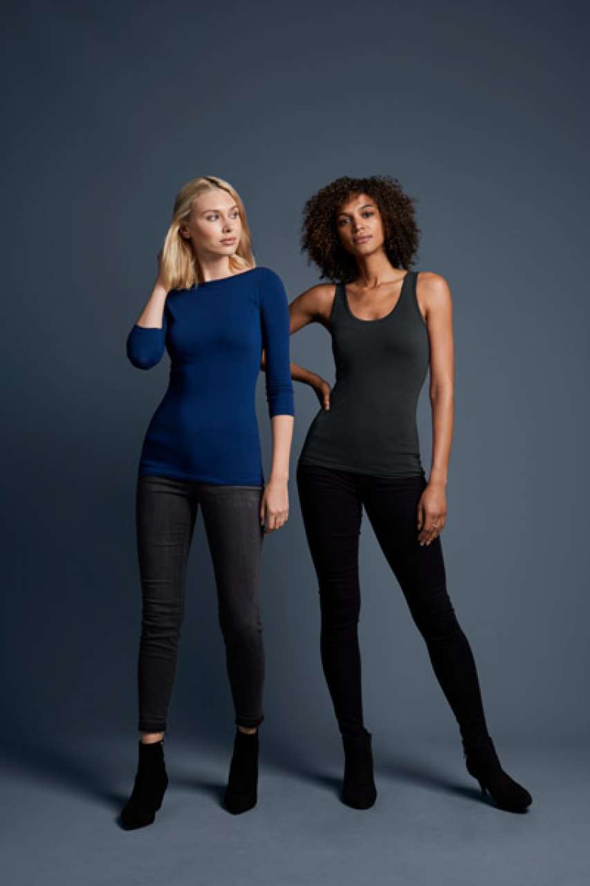 WOMEN'S STRETCH 3/4 SLEEVE TEE - Heather Graphite - Additional