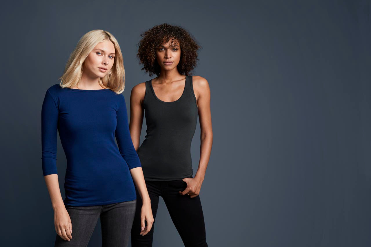 WOMEN'S STRETCH 3/4 SLEEVE TEE - Heather Graphite - Additional