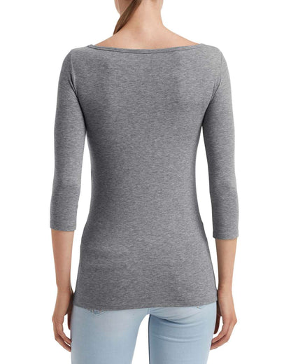 WOMEN'S STRETCH 3/4 SLEEVE TEE - Heather Graphite - Additional