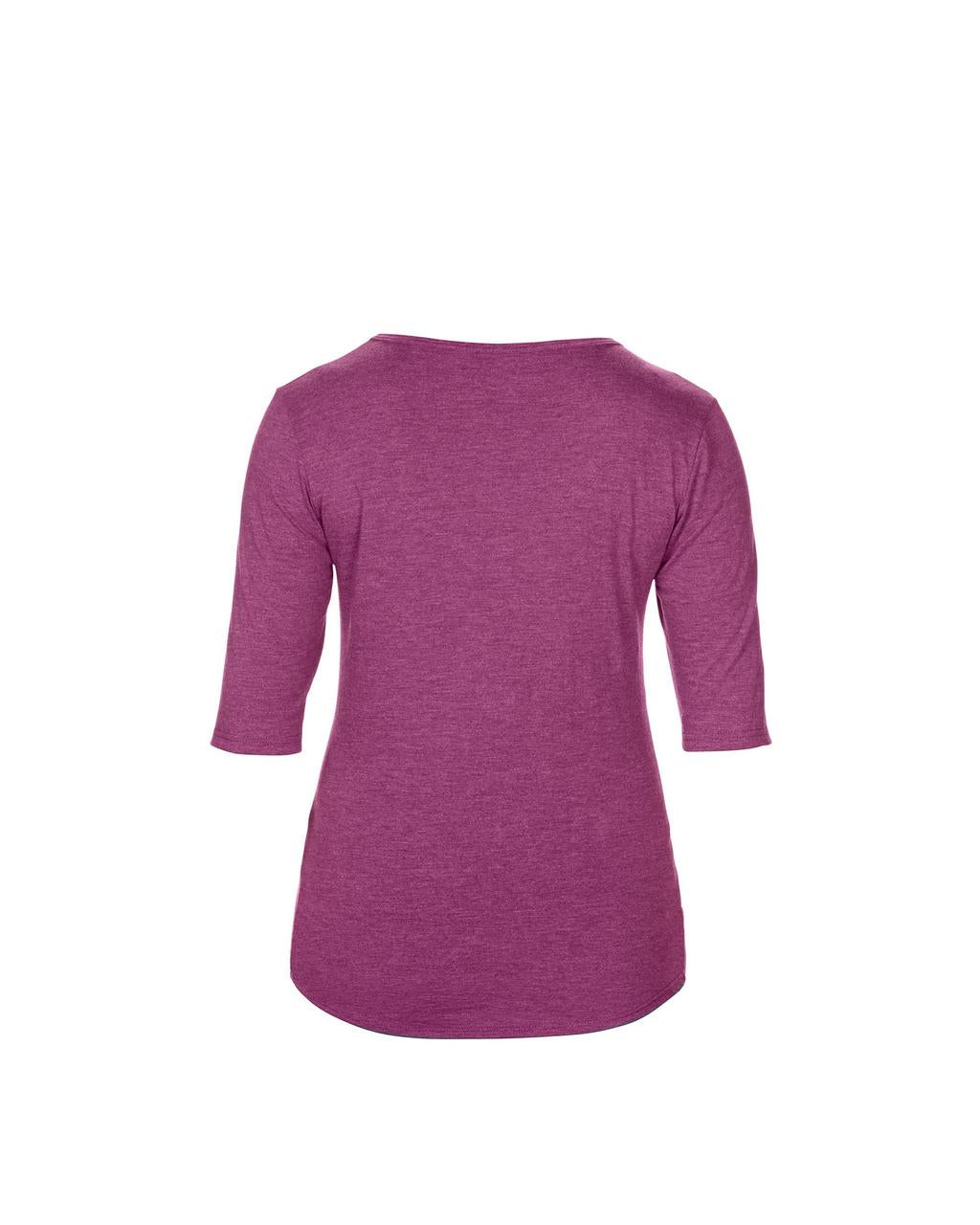 WOMEN’S TRI-BLEND DEEP SCOOP 1/2 SLEEVE TEE - Heather Raspberry - Additional
