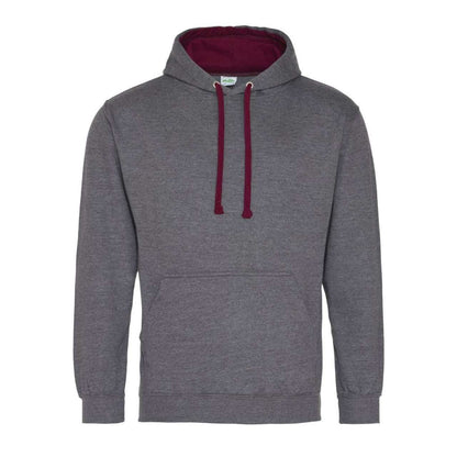 VARSITY HOODIE - Charcoal Grey/Burgundy - Main