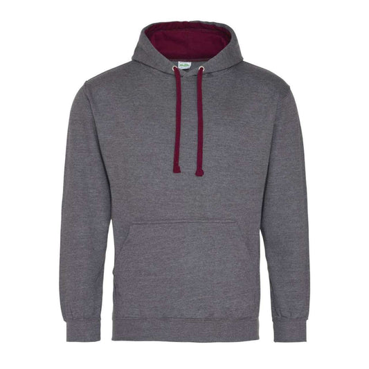 VARSITY HOODIE - Charcoal Grey/Burgundy - Main