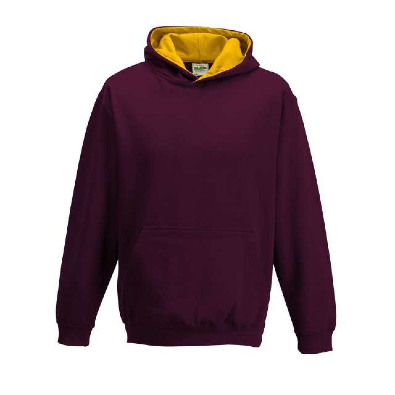 KIDS VARSITY HOODIE - Burgundy/Gold - Main