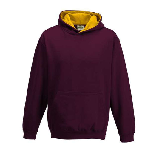 KIDS VARSITY HOODIE - Burgundy/Gold - Main