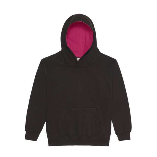 KIDS VARSITY HOODIE - Jet Black/Hot Pink - Main