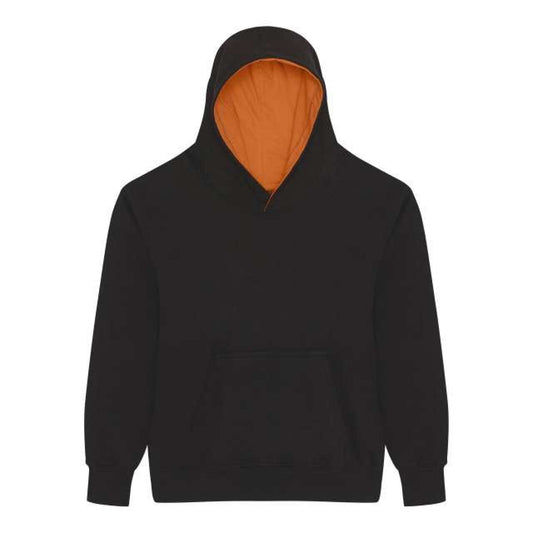 KIDS VARSITY HOODIE - Jet Black/Orange Crush - Main