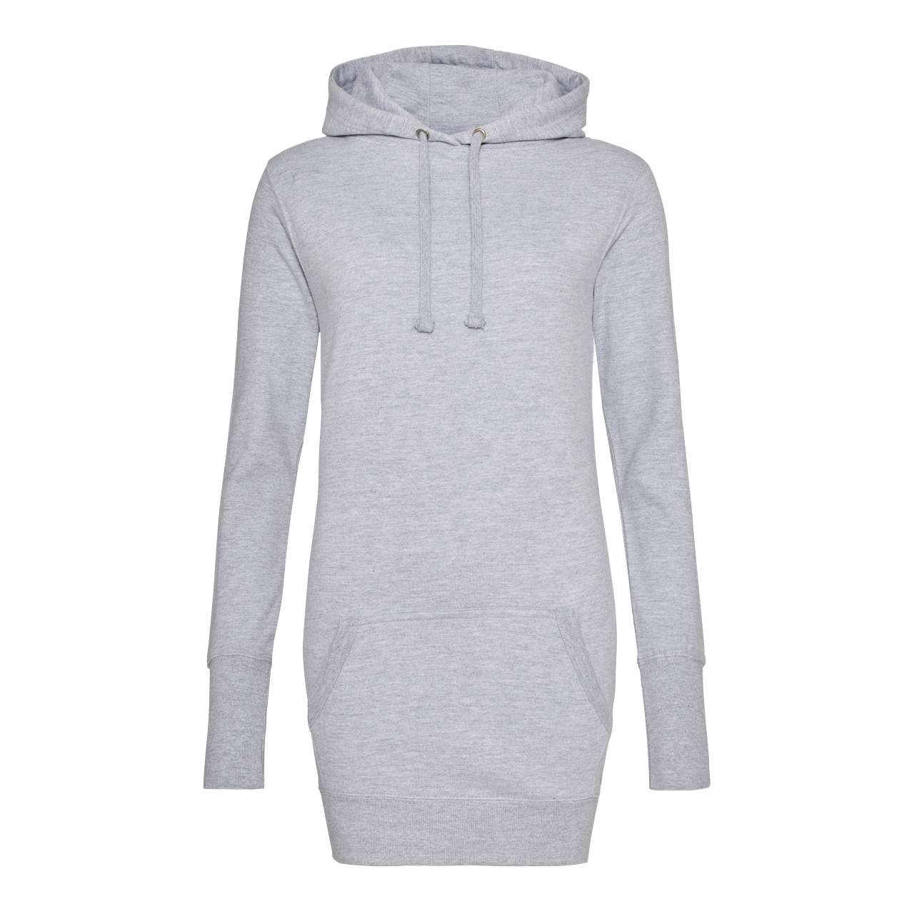 GIRLIE LONGLINE HOODIE - Heather Grey - Model